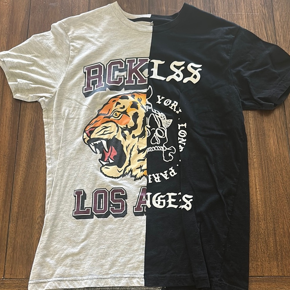 Black and Gray Graphic T-Shirt